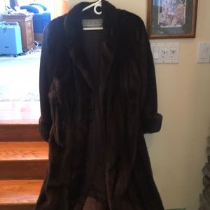 Full length dark mink coat